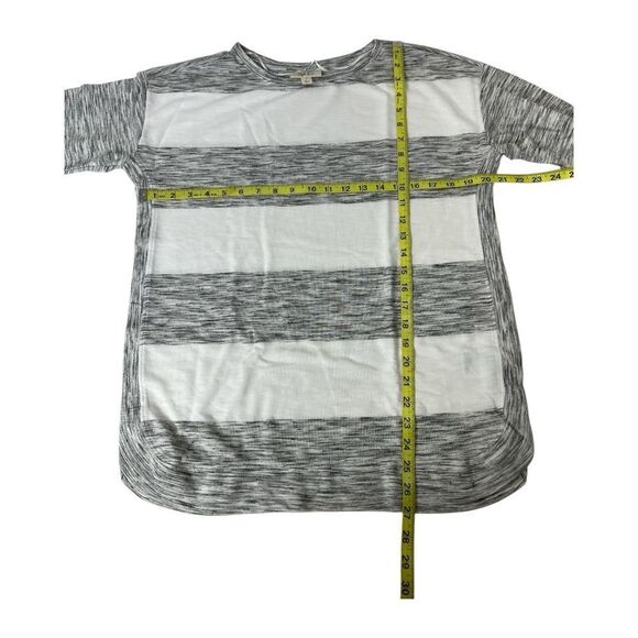 STYLE & CO White Gray Colorblock Stripe Boat Neck Shirt Top Small NEW - Picture 4 of 4
